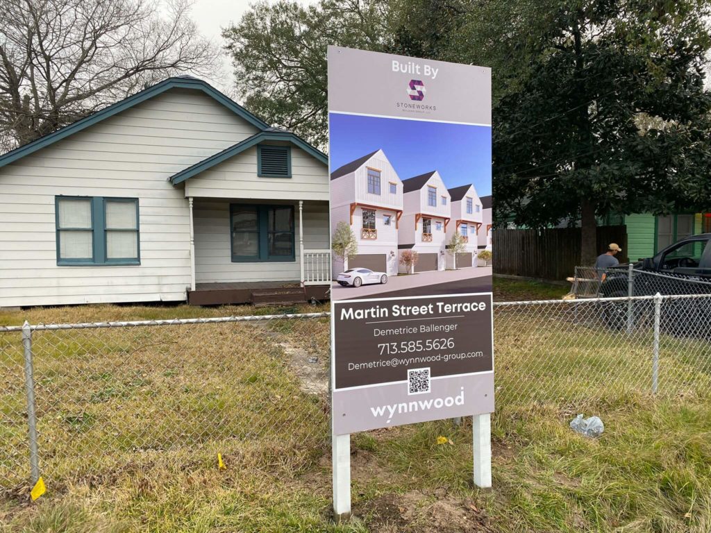 real estate signage in Houston, Texas