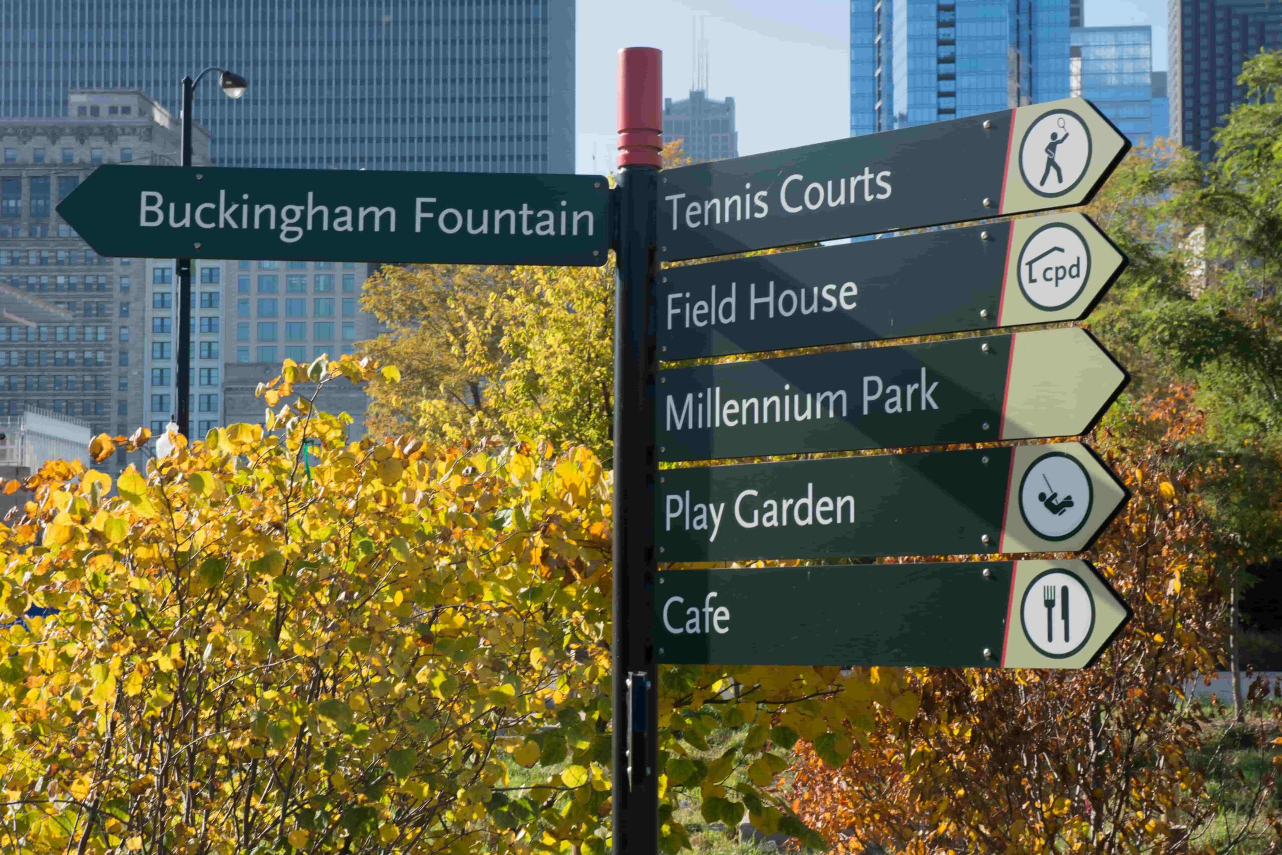 park directions sign